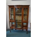 Edwardian Inlaid Mahogany Bow Front Glazed Display