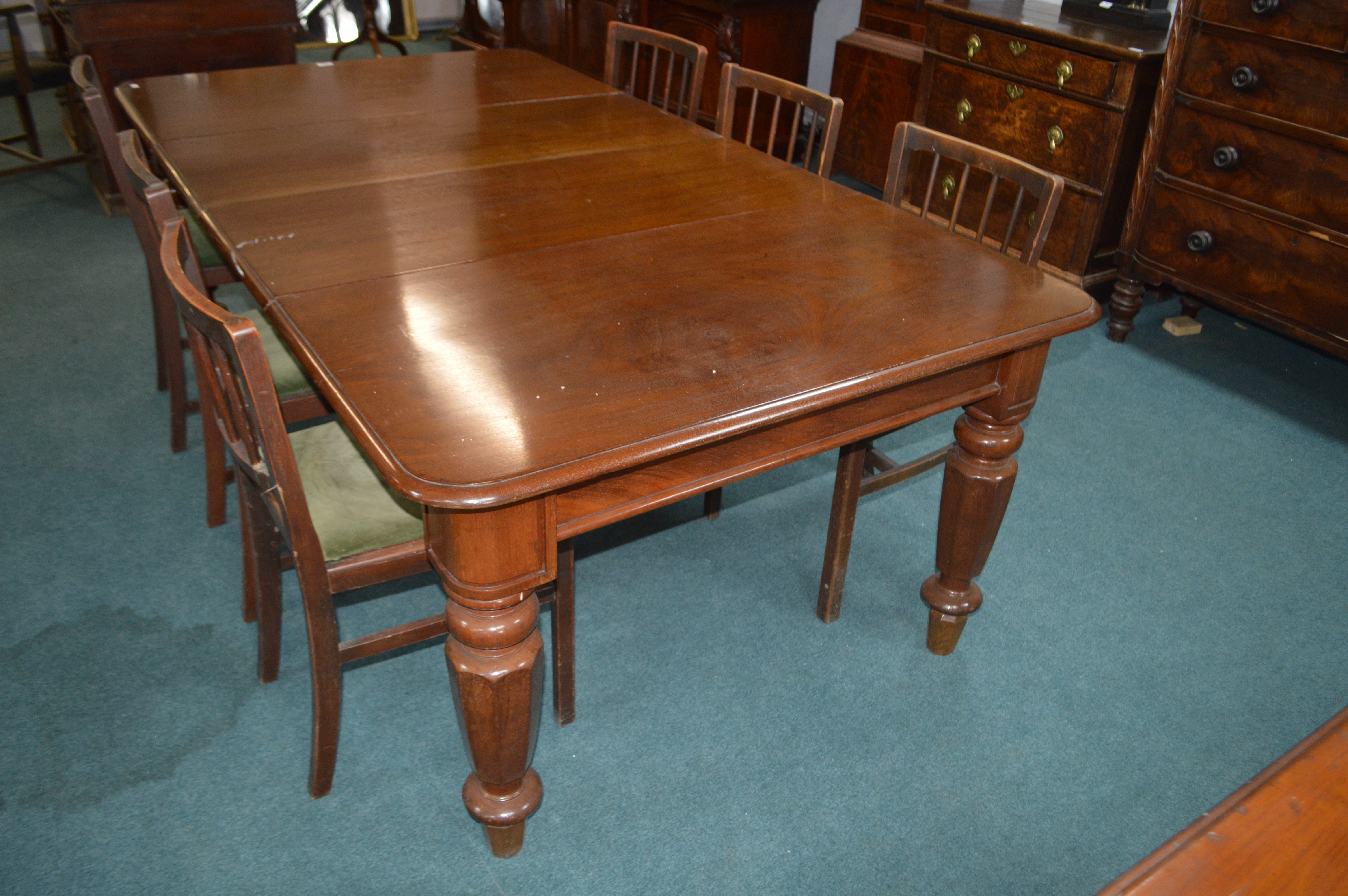 Victorian Mahogany Extending Dining Table with Six - Image 3 of 3