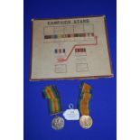 Two First World War Medals Including Royal Artillery, plus Campaign Stars Display Board