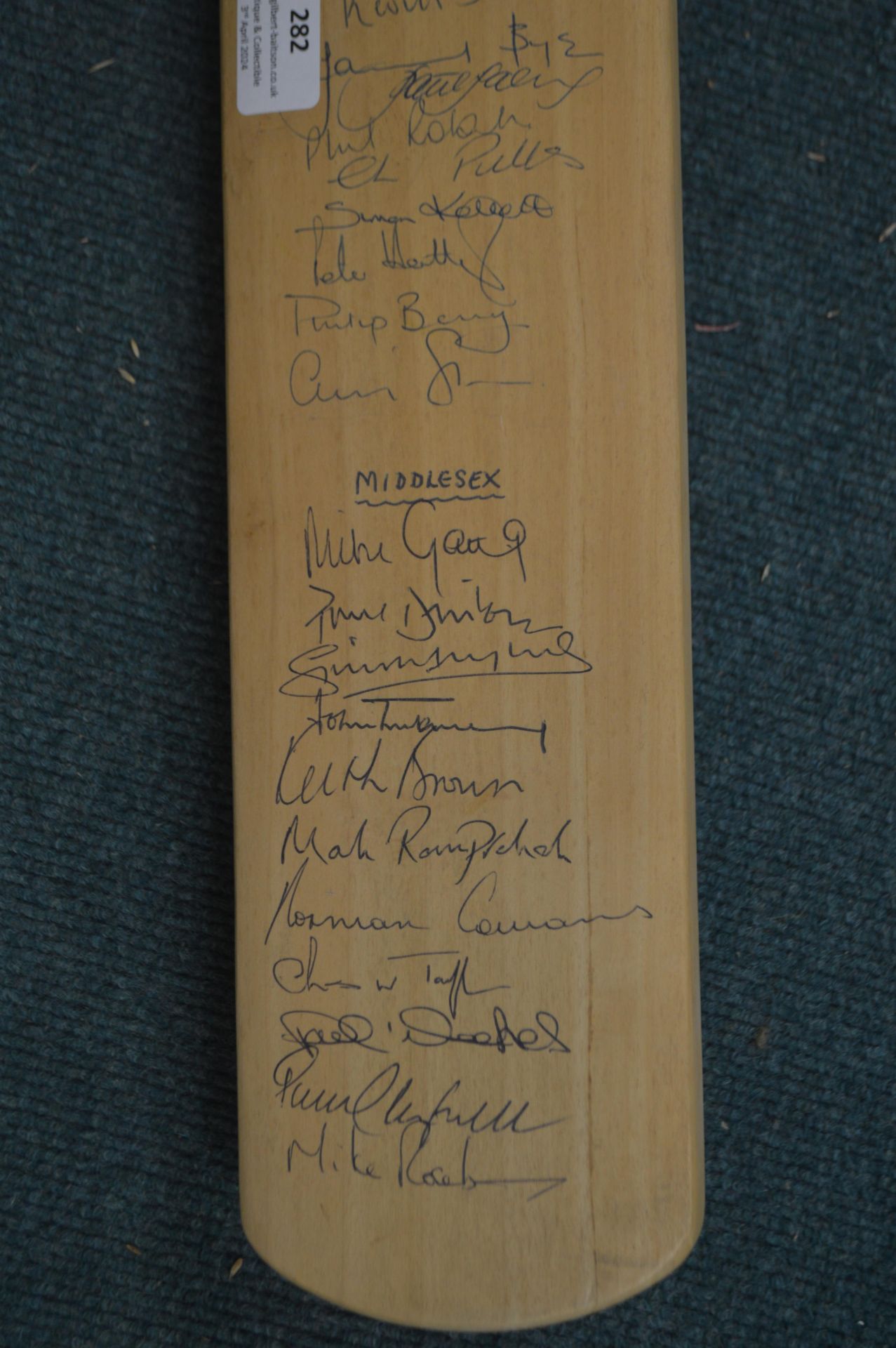 Cricket Bat Signed by Yorkshire and Middlesex Teams including Mark Rampakash - Image 2 of 4