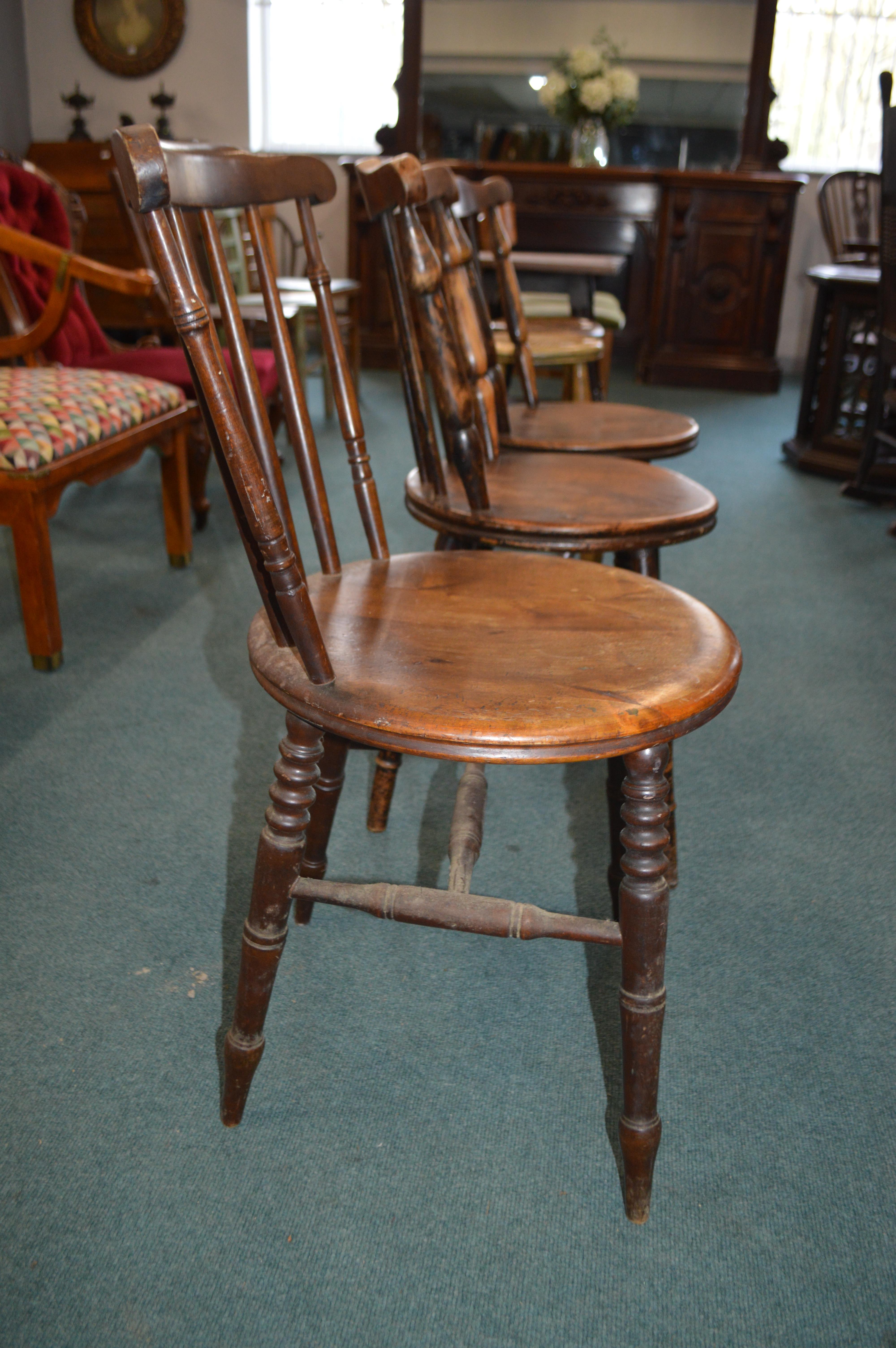 Three Turned Pub Chairs - Image 2 of 2