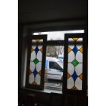 Pair of Leaded Glass Windows