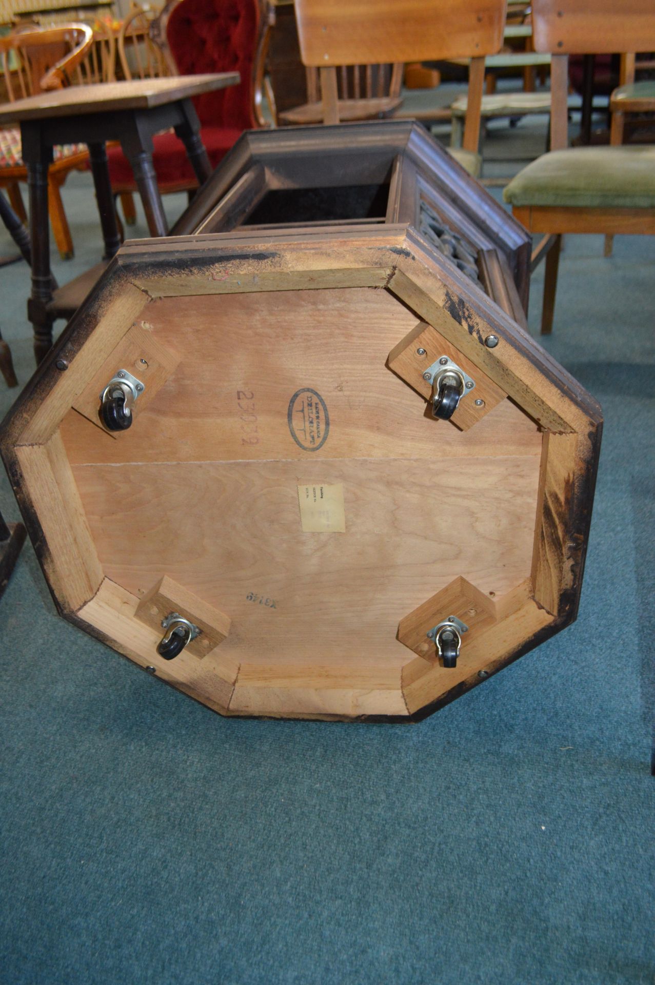 Octagonal Canadian Storage Table by Deiel Craft, C - Image 3 of 4