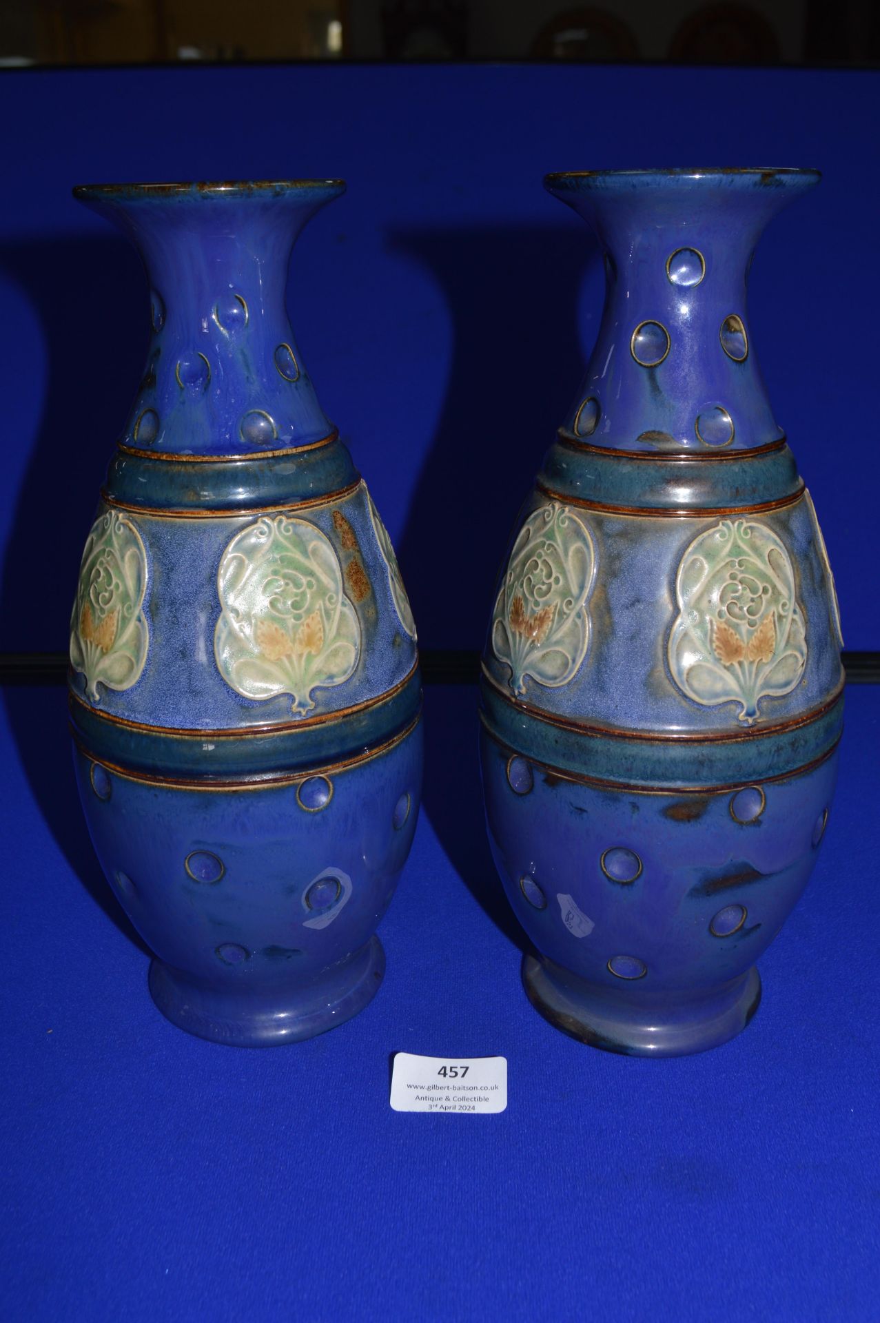 Pair of Royal Doulton Blue Vases - Image 2 of 3