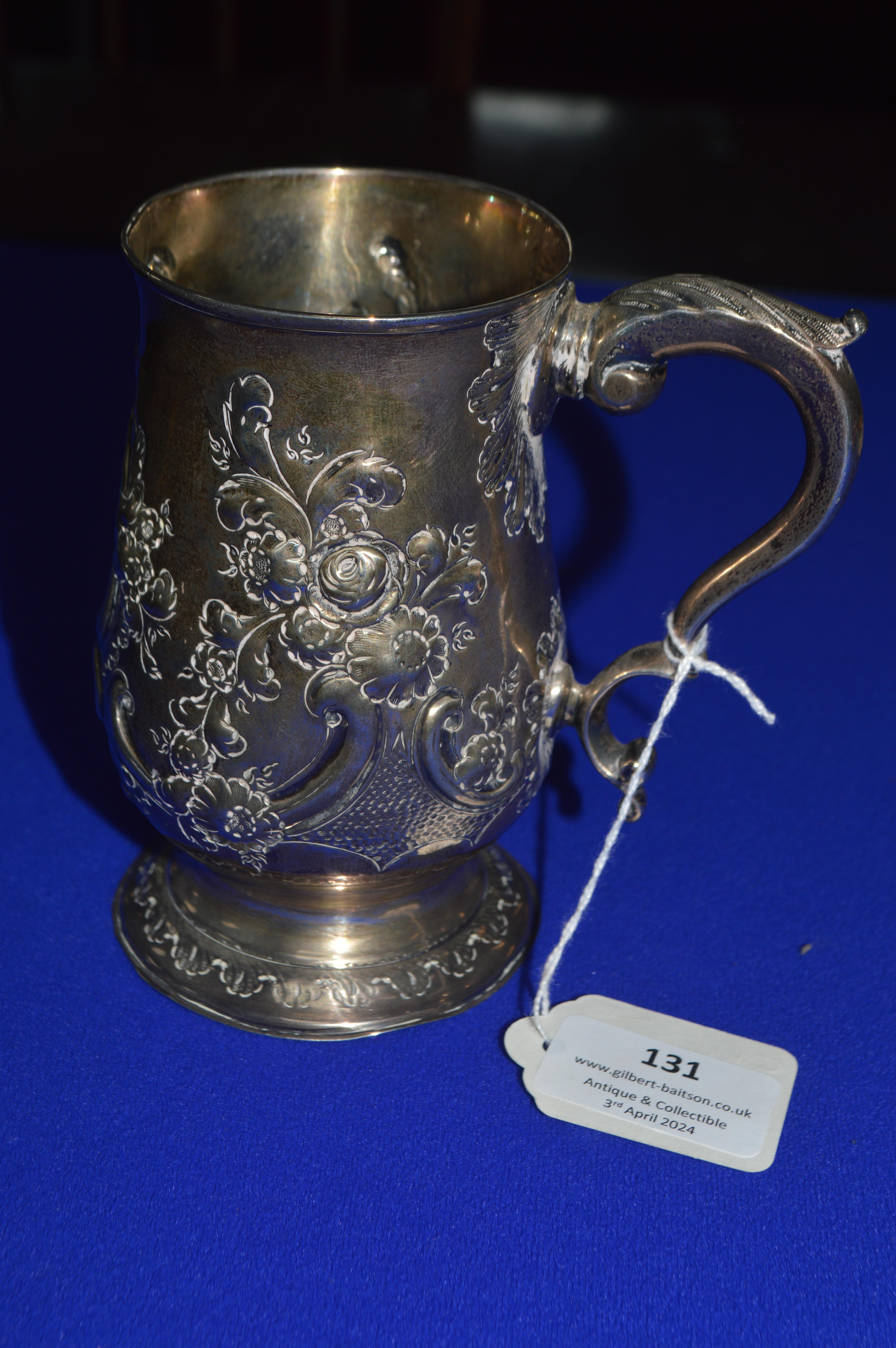 Hallmarked Sterling Silver Tankard - London 1833, 286g