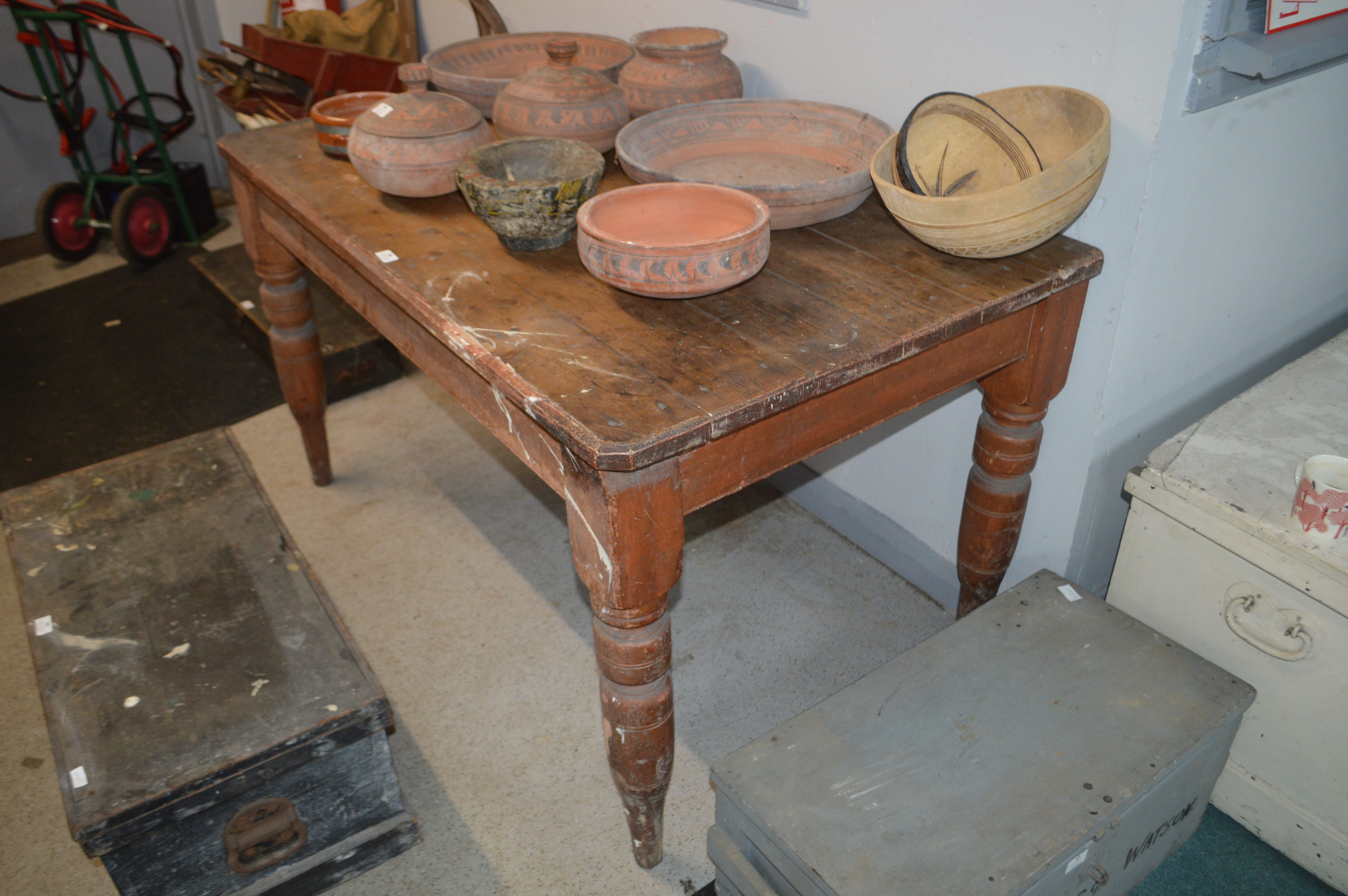 Victorian Pine Kitchen Table - Image 2 of 2