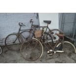 Three Vintage Road Bicycles