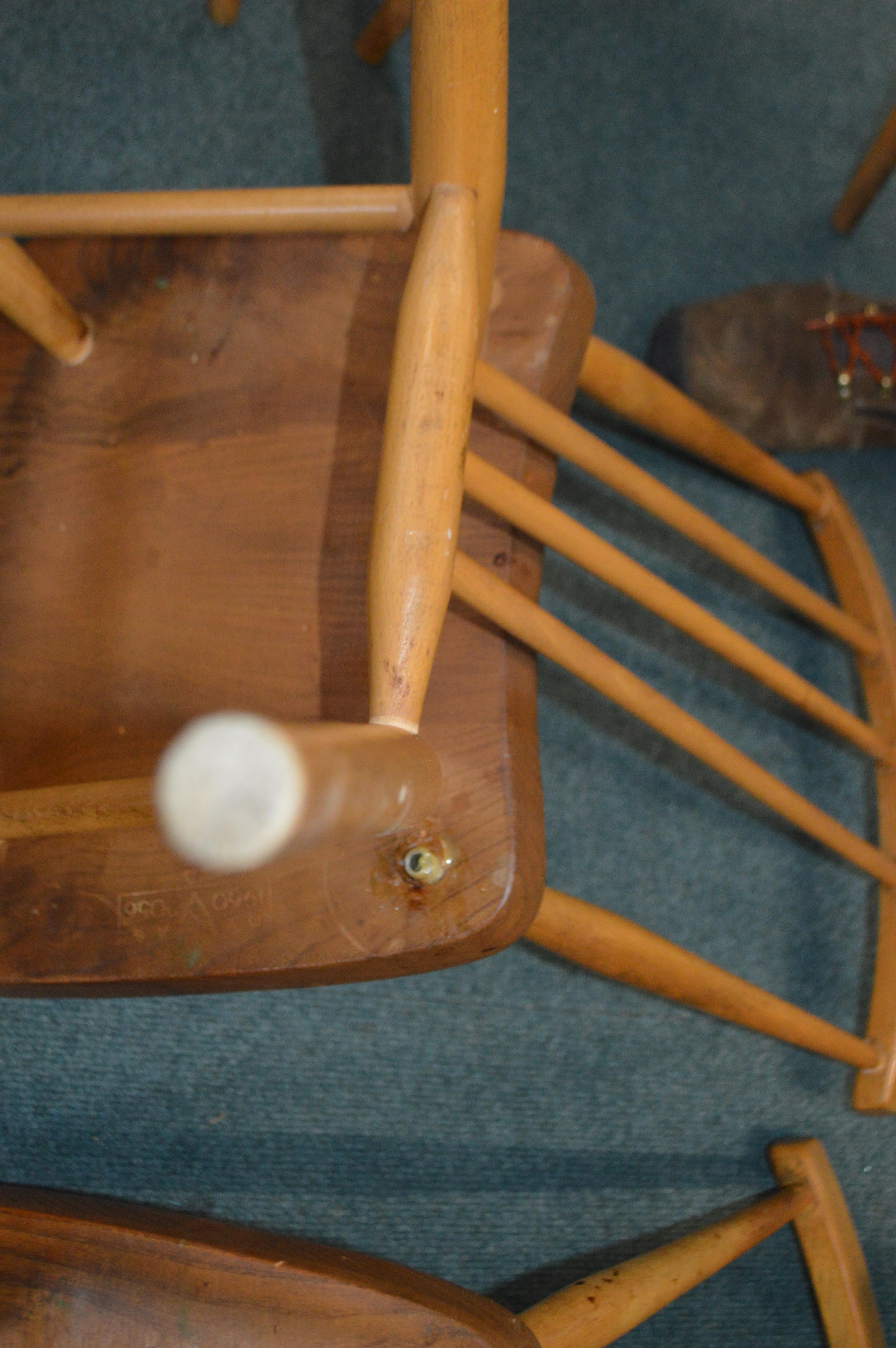 Ercol Dining Table and Six Matching Spindle Back C - Image 6 of 10