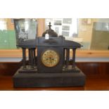 Large Slate Mantel Clock with Classical Columns an