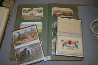 Three Albums of Vintage Postcards Including WWI