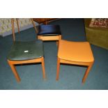 Set of Three Retro Vinyl Covered Stools