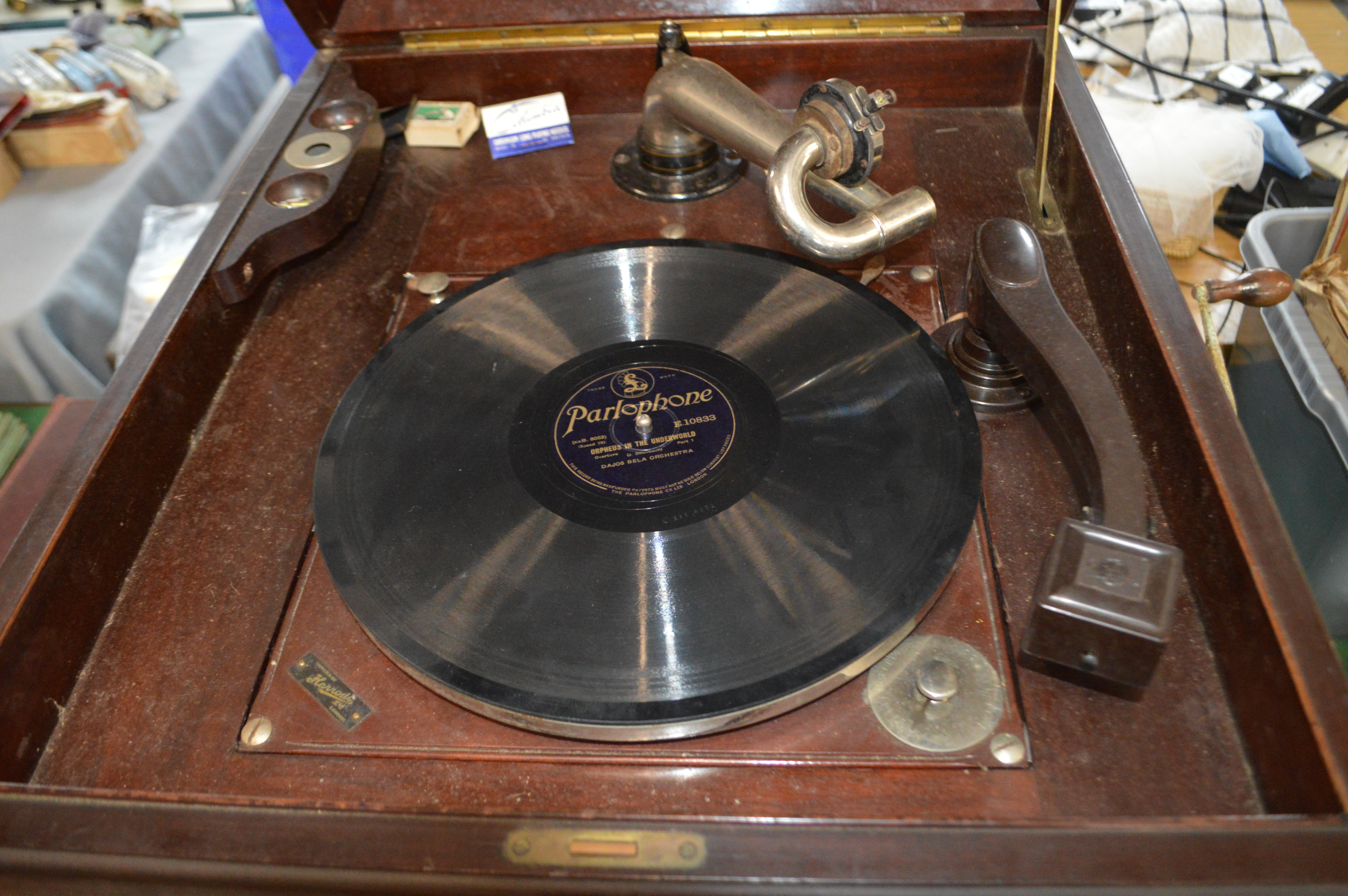 HMV Windup Gramophone Cabinet with 78rpm Records - Image 3 of 5