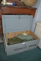 Wooden Trunk Containing Military Uniform etc.