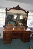 Large Victorian Mahogany Mirrored Back Sideboard w