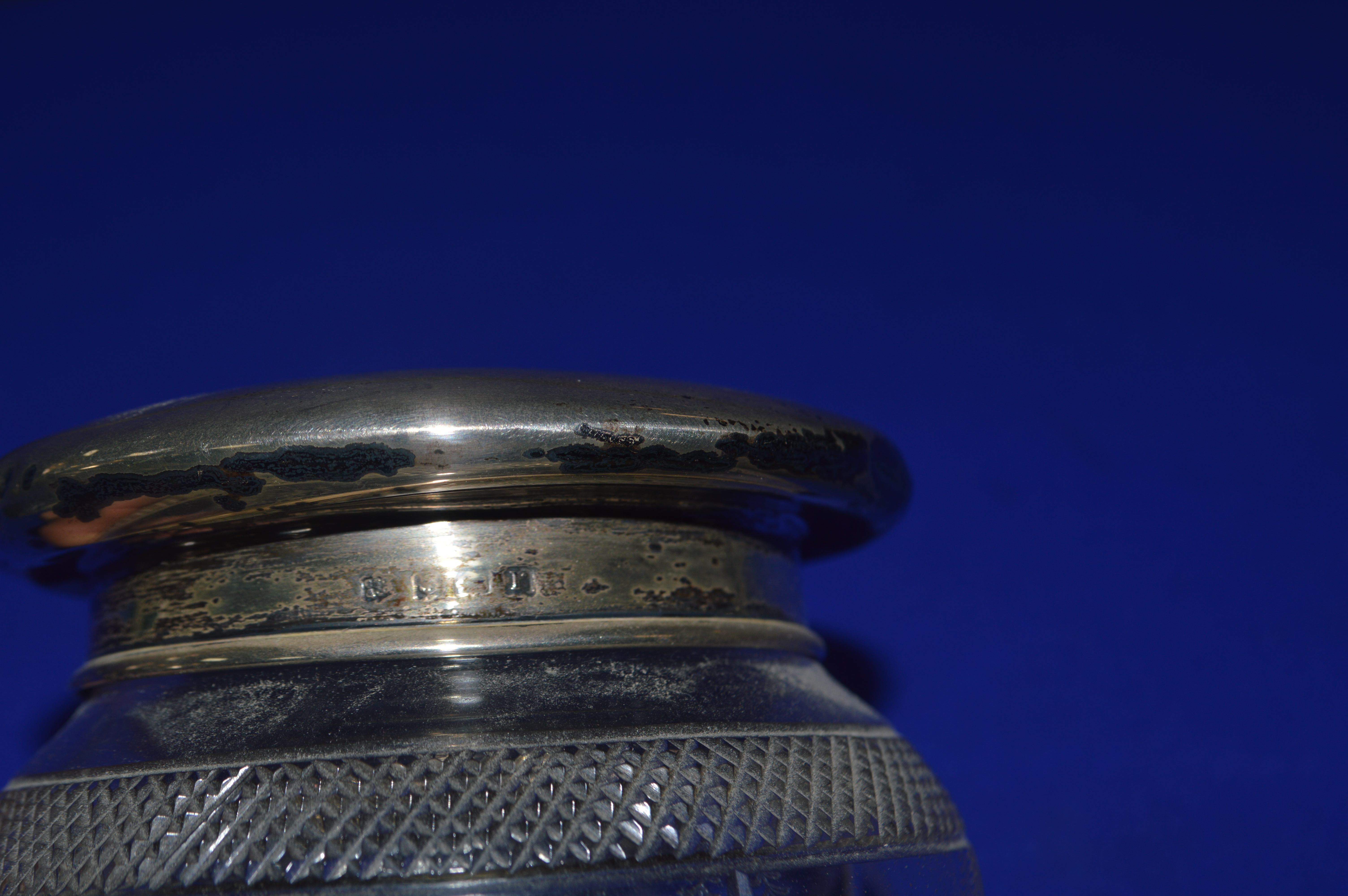 Four Glass Jars with Silver Lids and a Pair of Silver Salts ~145g Total Silver Weight - Image 5 of 6