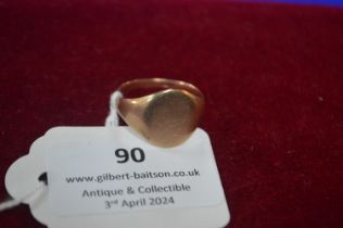 9ct Gold Gent's Ring Size: V ~4.4g