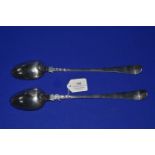 Pair of Hallmarked Silver Tablespoons - Edinburgh 1711, Makers Mark T.E., 199g gross