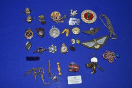 Assorted Badges Including Enamels, RAF, Butlins, etc.