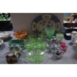 1930's Glassware, Part Tea Sets, Dish, etc.