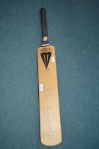 Cricket Bat Signed by Yorkshire and Middlesex Teams including Mark Rampakash