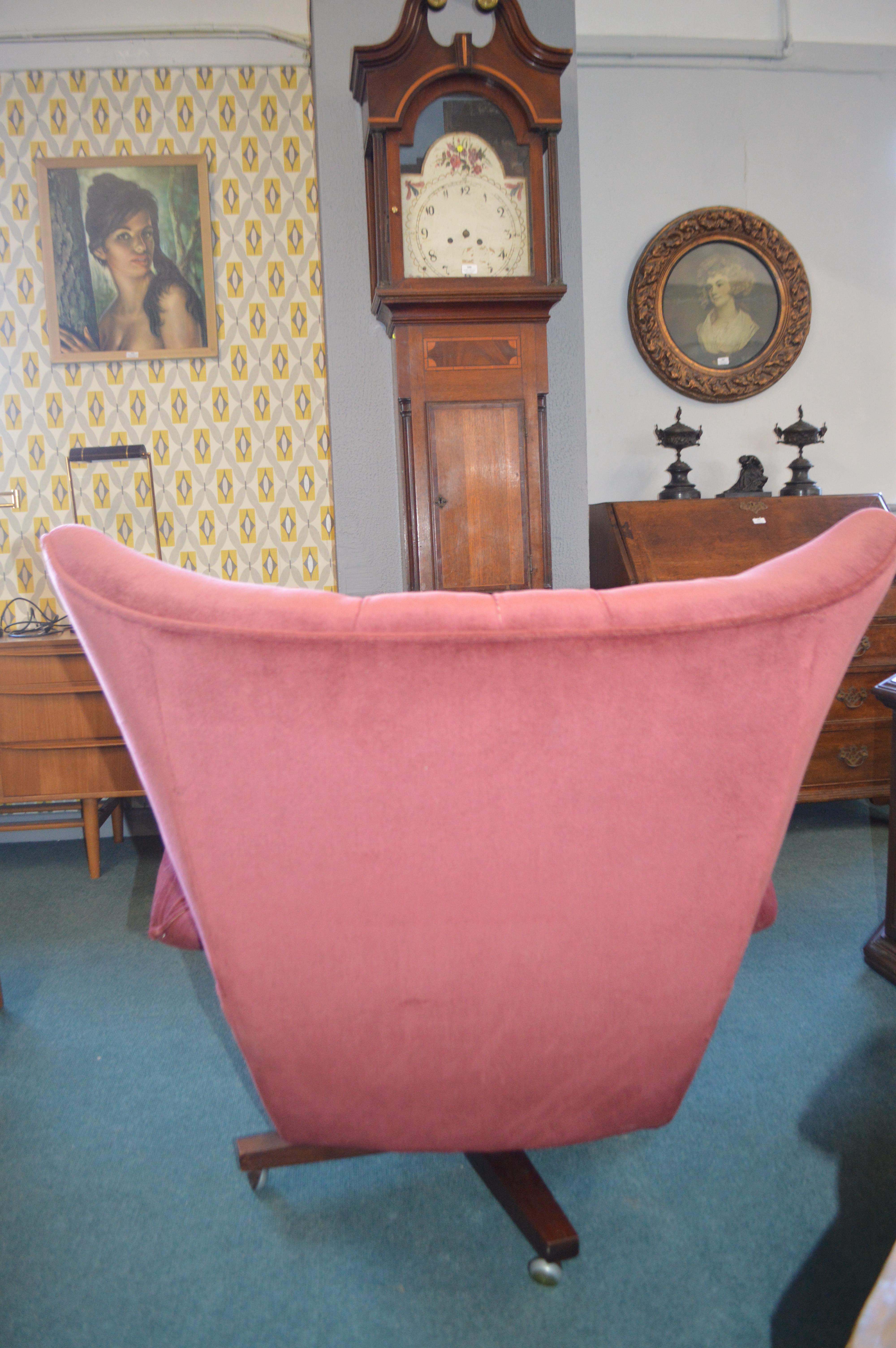 Burgundy Dralon Upholstered Wingback Swivel Chair - Image 3 of 3