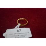 22ct Gold Wedding Band ~2.9g Size: K