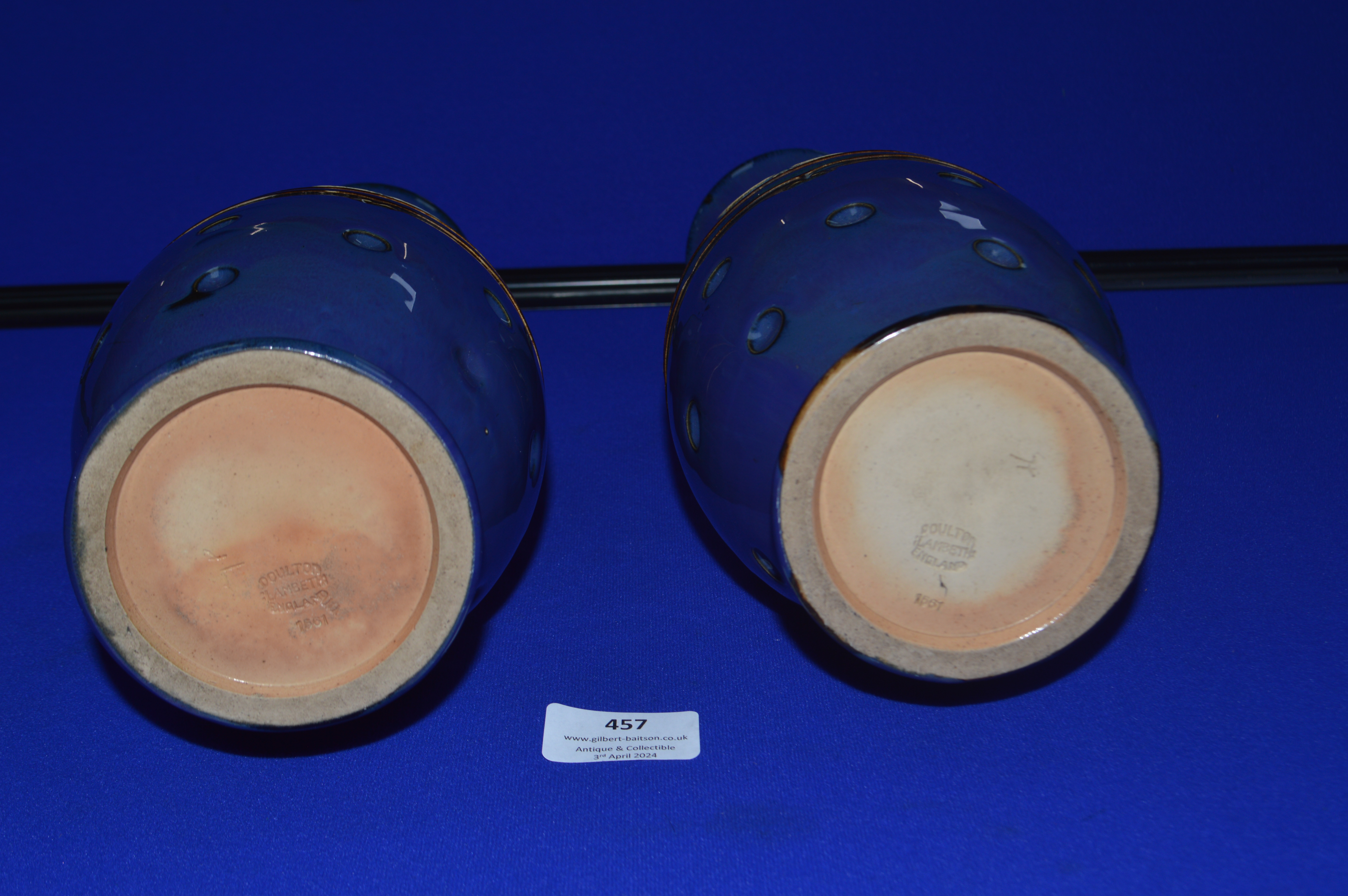 Pair of Royal Doulton Blue Vases - Image 3 of 3