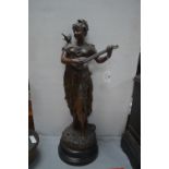 Spelter Figure of a Mandolin Player