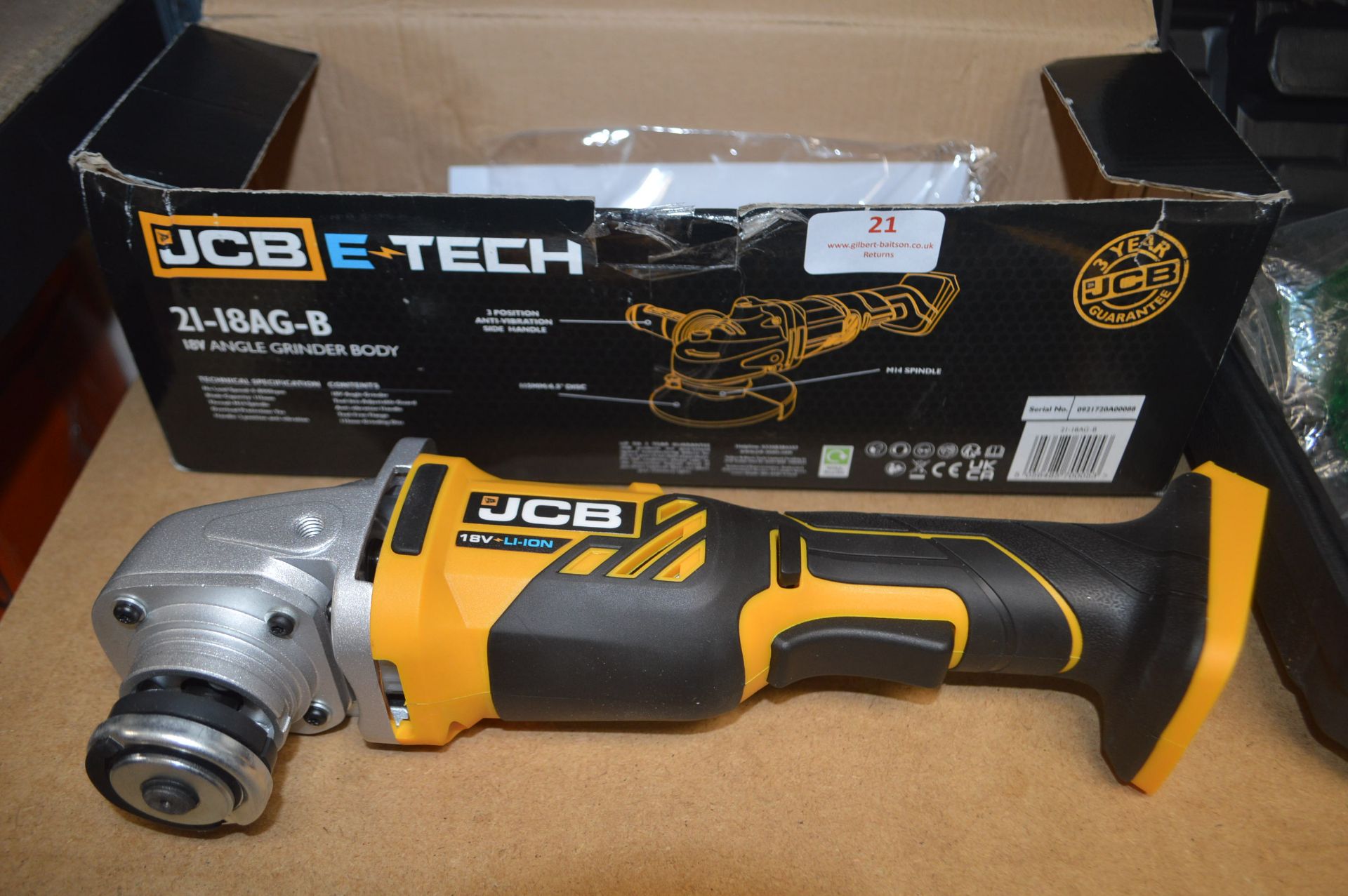 *JCB E-Tech 18v Angle Grinder