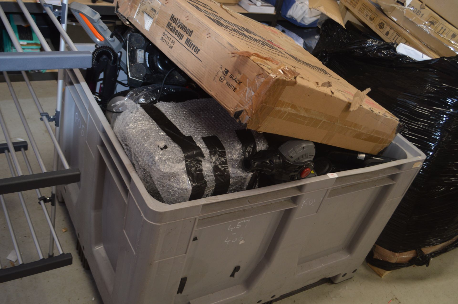 *Contents of Pallet Box to Include Bathroom Mirrors, Vacuums, Air Fryers, Electric Scooters etc. (
