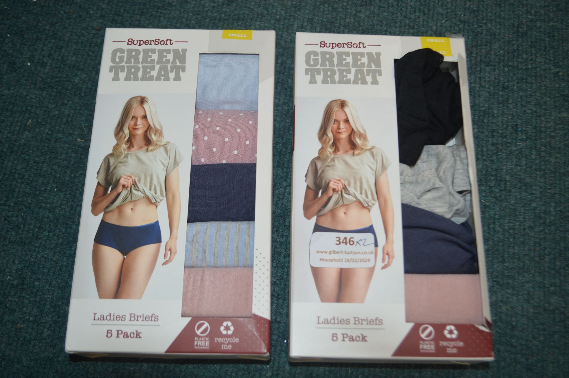*2x 5pk of Green Treat lady's Briefs Size: S