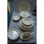 Oak Wood Part Dinner Service 20+pcs