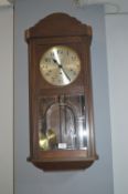 Vintage Oak Cased Wall Clock (AF)
