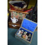 Two Sewing Boxes and Contents plus Knitting Wool and Sundries