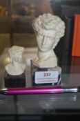 Pair of Miniature Marble Busts