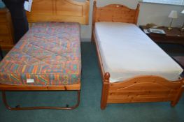 Pine Single Bed with Folding Under Bed Both with A