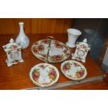 Royal Albert Old Country Roses Cake Stand, Clocks,