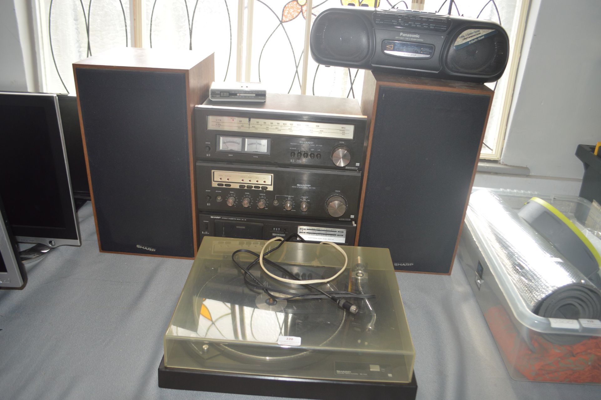 Sharp Separates Audio System and a Panasonic Porta