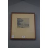 Framed Vintage Ceramic Tile Depicting Aylesford