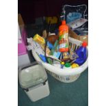 Laundry Basket and Contents, Household Goods, etc.