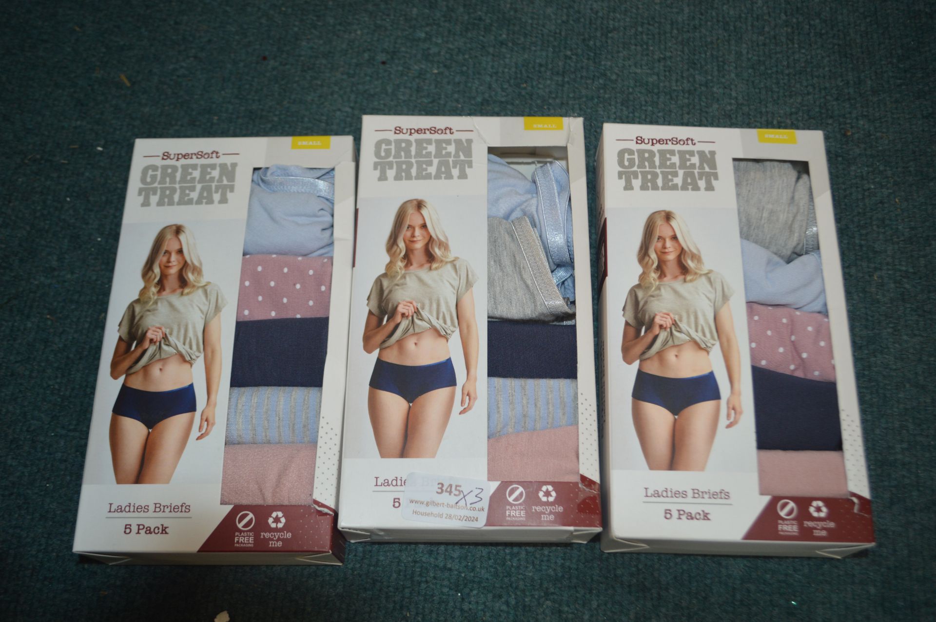 *3x 5pk of Green Treat lady's Briefs Size: S