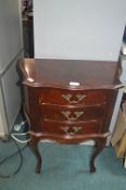 Small Serpentine Front Three Drawer Cabinet