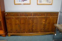 Inlaid Glass Topped Sideboard