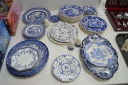 Vintage Blue & White Plates etc.