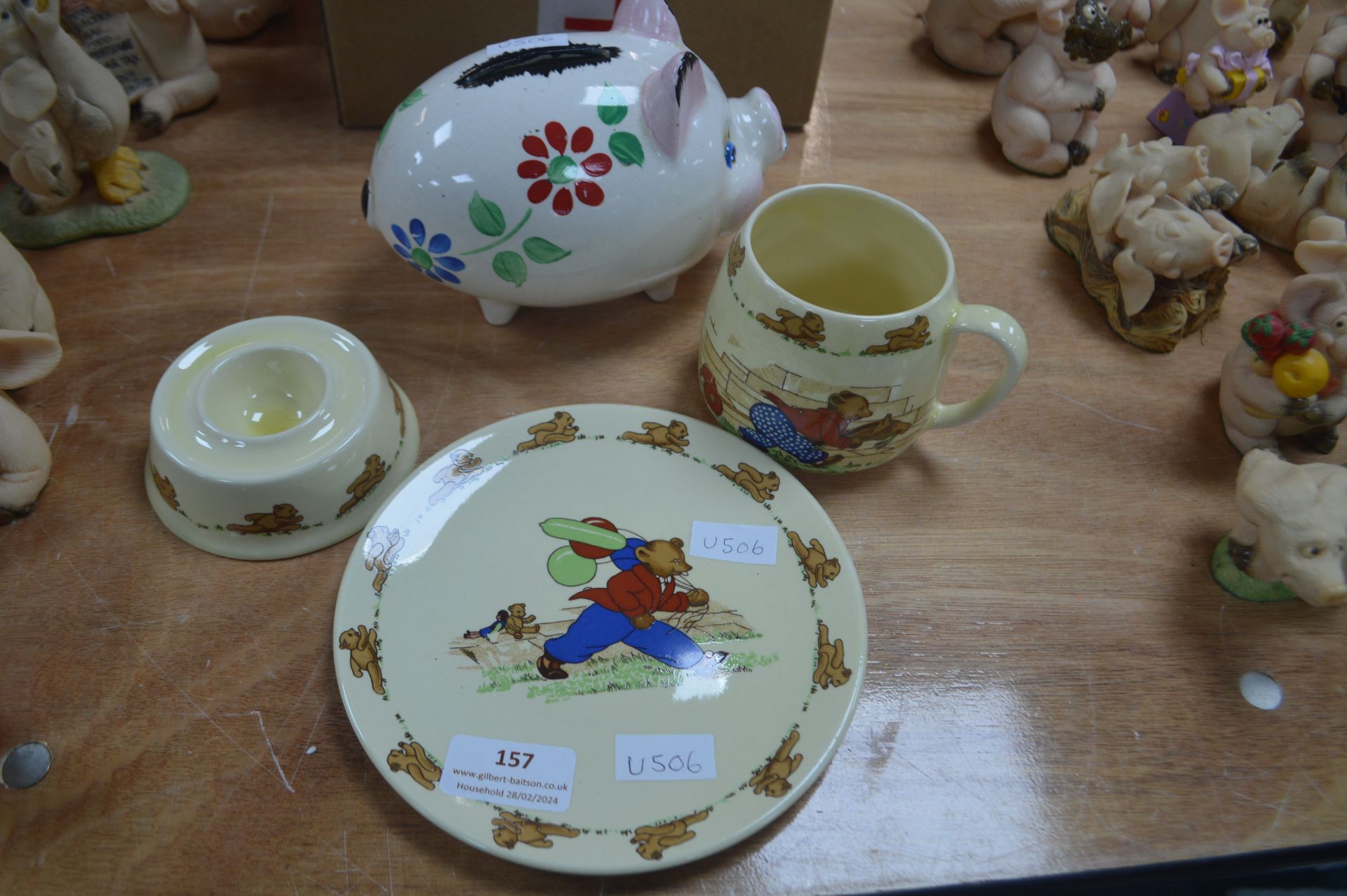 Sylvac Child's Breakfast Set plus a Piggybank