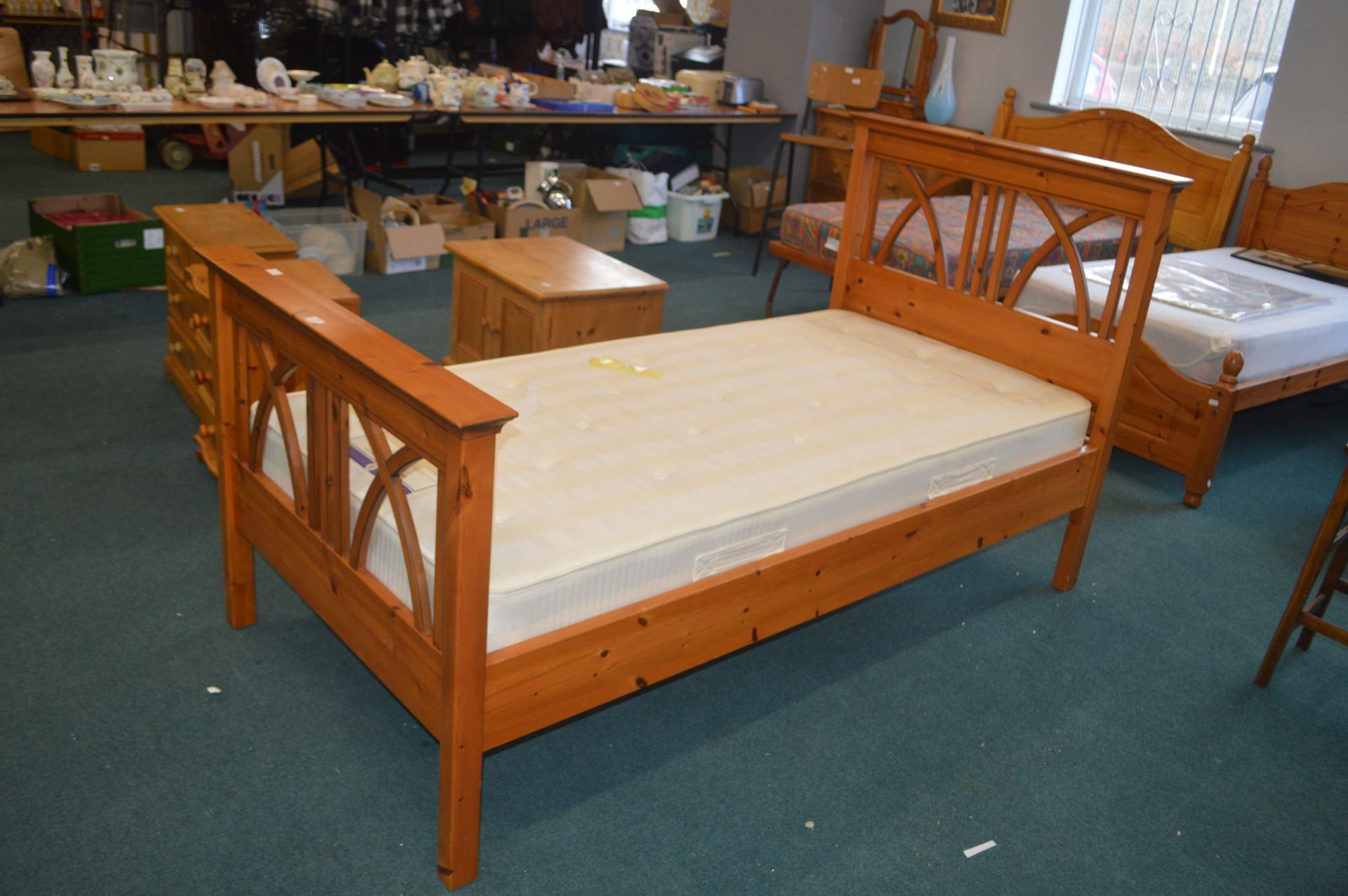 Single Pine Bed with Gallery Collection Mattress 1 - Image 2 of 2