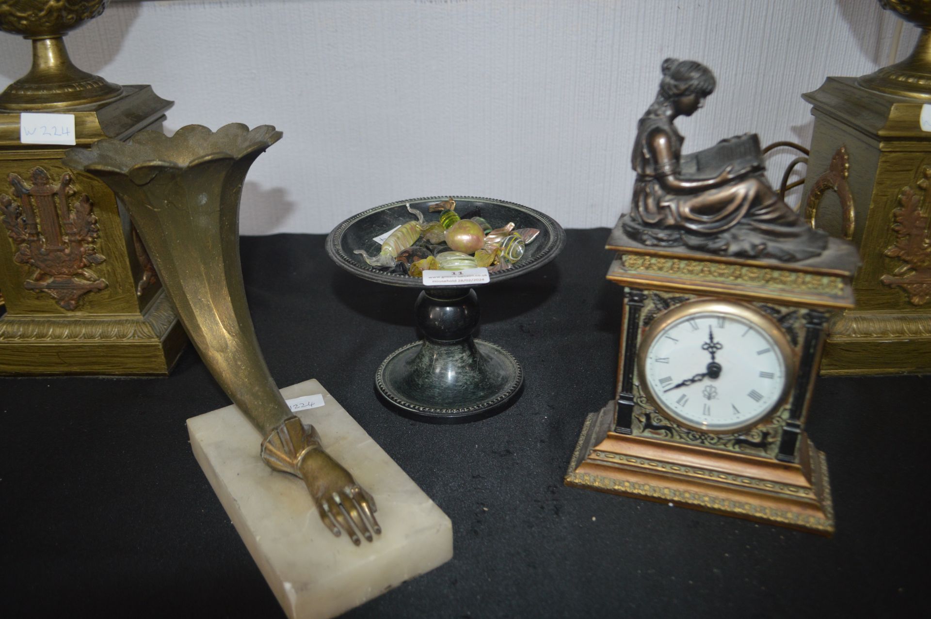Decorative Classical Ornaments, Clock, and Murano