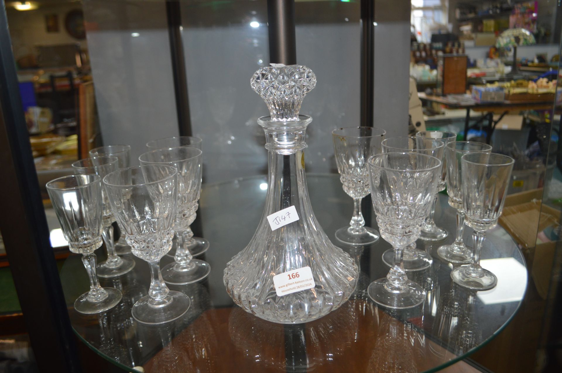 Glass Decanter plus Wine Glasses