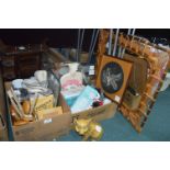 Assorted Household Goods Including Display Stand,