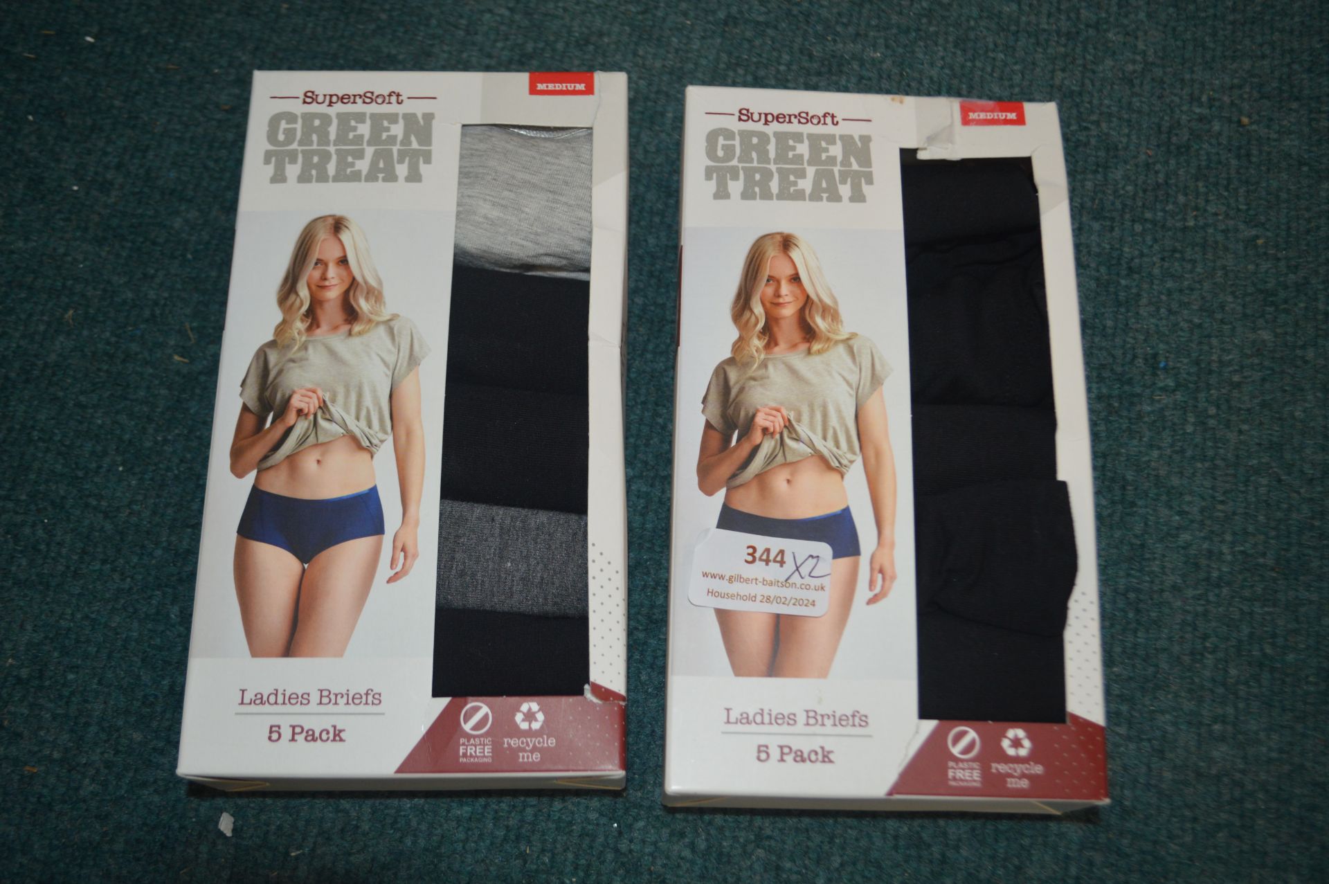 *2x 5pk of Green Treat lady's Briefs Size: M